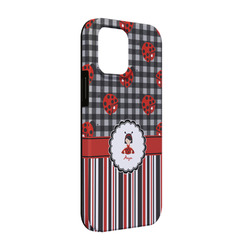 Ladybugs & Stripes iPhone Case - Rubber Lined - iPhone 13 (Personalized)