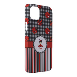 Ladybugs & Stripes iPhone Case - Plastic - iPhone 14 Plus (Personalized)