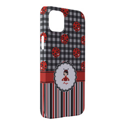 Ladybugs & Stripes iPhone Case - Plastic - iPhone 14 Pro Max (Personalized)