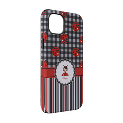 Ladybugs & Stripes iPhone Case - Rubber Lined - iPhone 14 (Personalized)