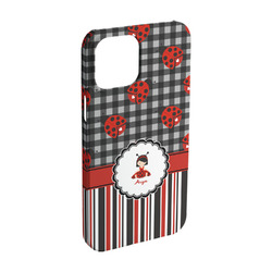 Ladybugs & Stripes iPhone Case - Plastic - iPhone 15 Pro (Personalized)