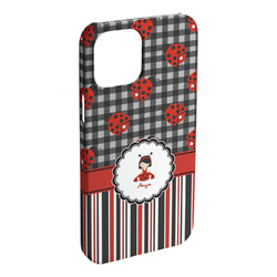 Ladybugs & Stripes iPhone Case - Plastic - iPhone 15 Pro Max (Personalized)
