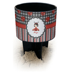 Ladybugs & Stripes Black Beach Spiker Drink Holder (Personalized)