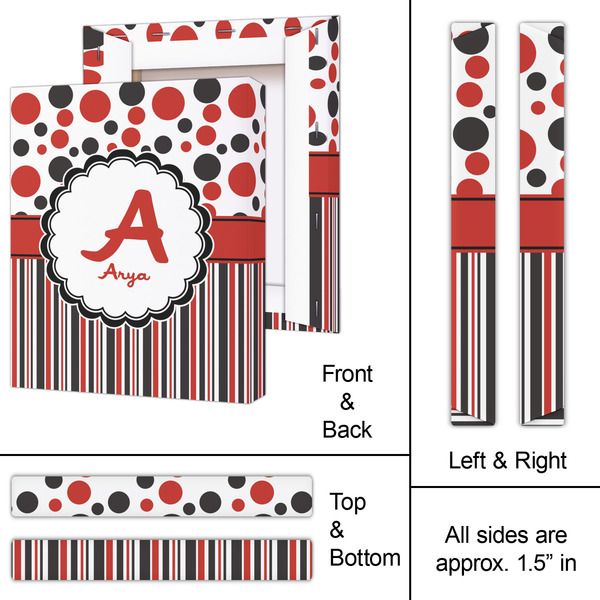Red & Black Dots & Stripes 11x14 - Canvas Print - Approval