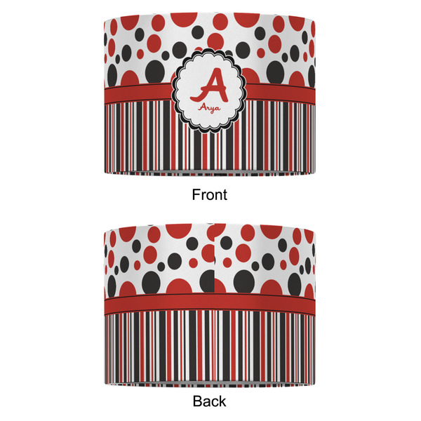 Red & Black Dots & Stripes 12" Drum Lampshade - APPROVAL (Fabric)
