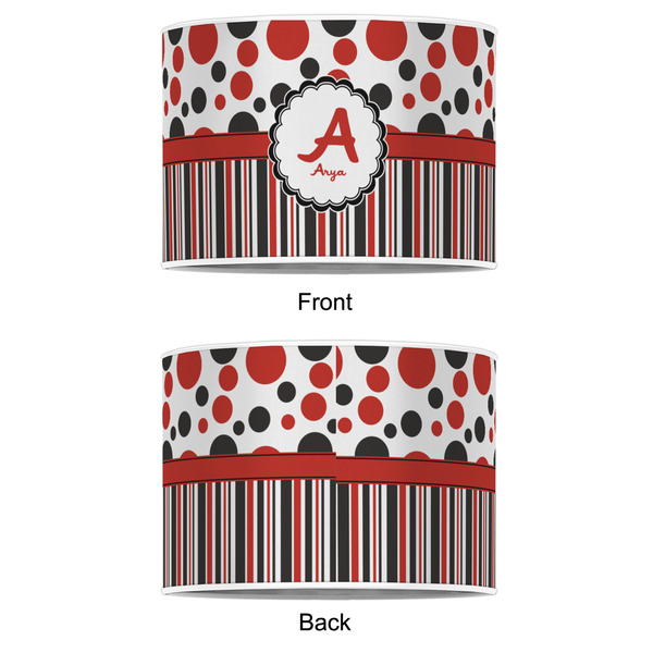 Red & Black Dots & Stripes 12" Drum Lampshade - APPROVAL (Poly Film)