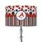 Red & Black Dots & Stripes 12" Drum Lamp Shade - Fabric (Personalized)