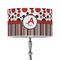 Red & Black Dots & Stripes 12" Drum Lamp Shade - Poly-film (Personalized)