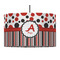 Red & Black Dots & Stripes 12" Drum Lampshade - PENDANT (Fabric)