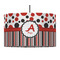 Red & Black Dots & Stripes 12" Drum Pendant Lamp - Fabric (Personalized)