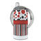 Red & Black Dots & Stripes 12 oz Stainless Steel Sippy Cups - FULL (back angle)