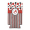 Red & Black Dots & Stripes Can Cooler (tall 12 oz) (Personalized)