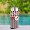 Red & Black Dots & Stripes Can Cooler - Tall 12oz - In Context