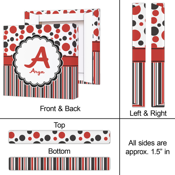 Red & Black Dots & Stripes 12x12 - Canvas Print - Approval