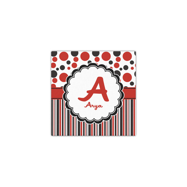Red & Black Dots & Stripes 12x12 - Canvas Print - Front View