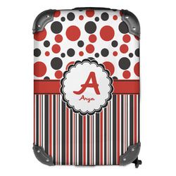 Red & Black Dots & Stripes Kids Hard Shell Backpack (Personalized)