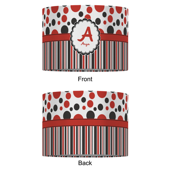 Red & Black Dots & Stripes 16" Drum Lampshade - APPROVAL (Fabric)