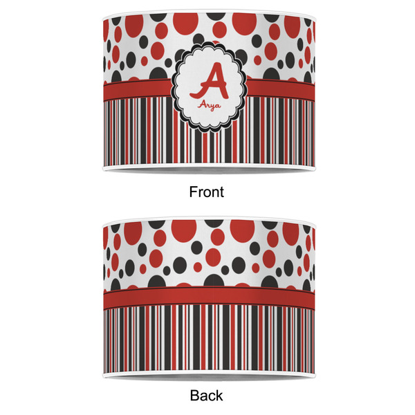 Red & Black Dots & Stripes 16" Drum Lampshade - APPROVAL (Poly Film)