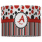 Red & Black Dots & Stripes 16" Drum Lampshade - FRONT (Fabric)