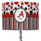 Red & Black Dots & Stripes 16" Drum Lampshade - ON STAND (Fabric)
