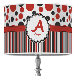 Red & Black Dots & Stripes Drum Lamp Shade (Personalized)