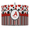 Red & Black Dots & Stripes 16" Drum Lampshade - PENDANT (Fabric)