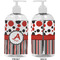 Red & Black Dots & Stripes 16 oz Plastic Liquid Dispenser- Approval- White