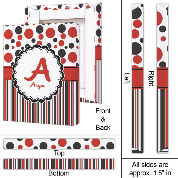 Red & Black Dots & Stripes 16x20 - Canvas Print - Approval