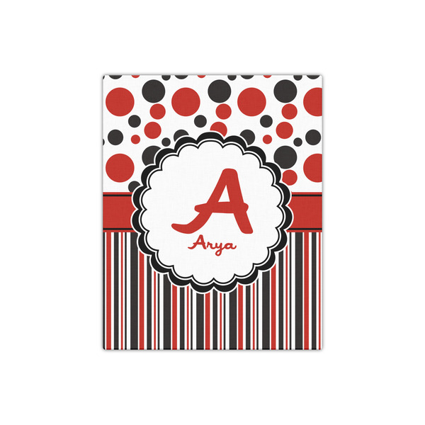 Red & Black Dots & Stripes 16x20 - Canvas Print - Front View