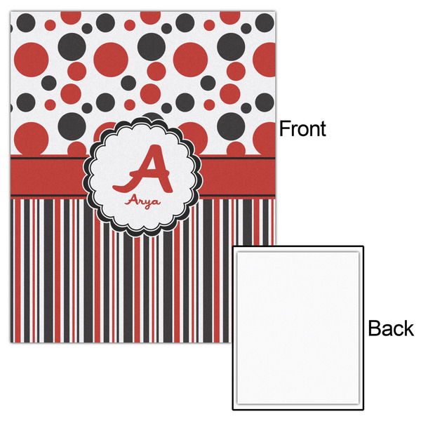 Red & Black Dots & Stripes 16x20 - Matte Poster - Front & Back