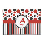 Red & Black Dots & Stripes 2' x 3' Indoor Area Rug (Personalized)
