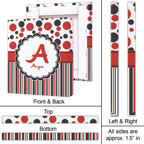 Red & Black Dots & Stripes 20x24 - Canvas Print - Approval