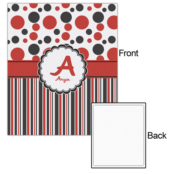 Red & Black Dots & Stripes 20x24 - Matte Poster - Front & Back