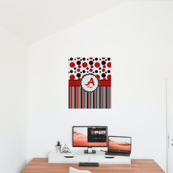 Red & Black Dots & Stripes 20x24 - Matte Poster - On the Wall
