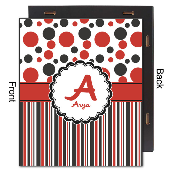 Red & Black Dots & Stripes 20x24 Wood Print - Front & Back View