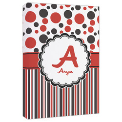 Red & Black Dots & Stripes Canvas Print - 20x30 (Personalized)