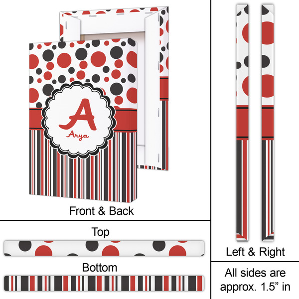 Red & Black Dots & Stripes 20x30 - Canvas Print - Approval