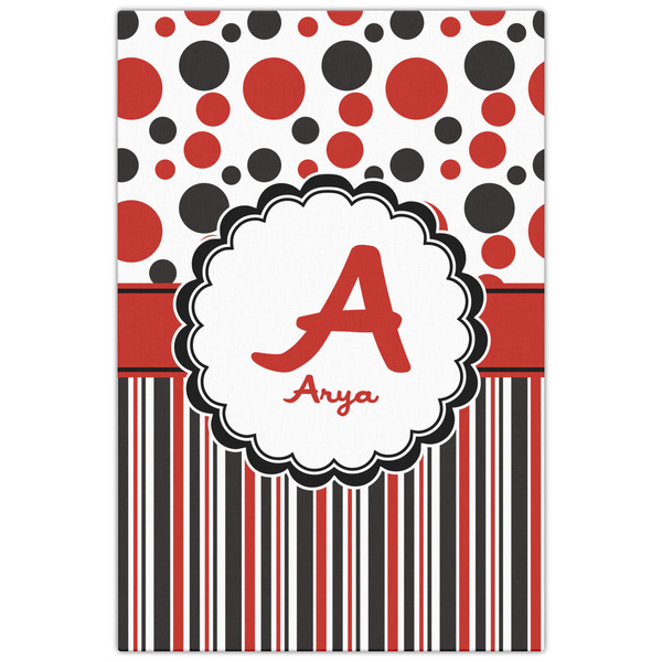Red & Black Dots & Stripes 20x30 - Canvas Print - Front View
