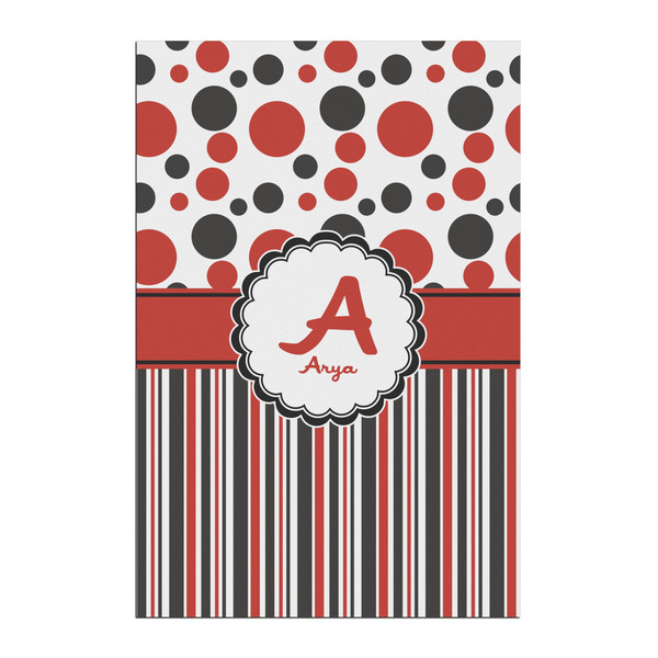 Custom Red & Black Dots & Stripes Posters - Matte - 20x30 (Personalized)