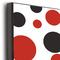 Red & Black Dots & Stripes 20x30 Wood Print - Closeup