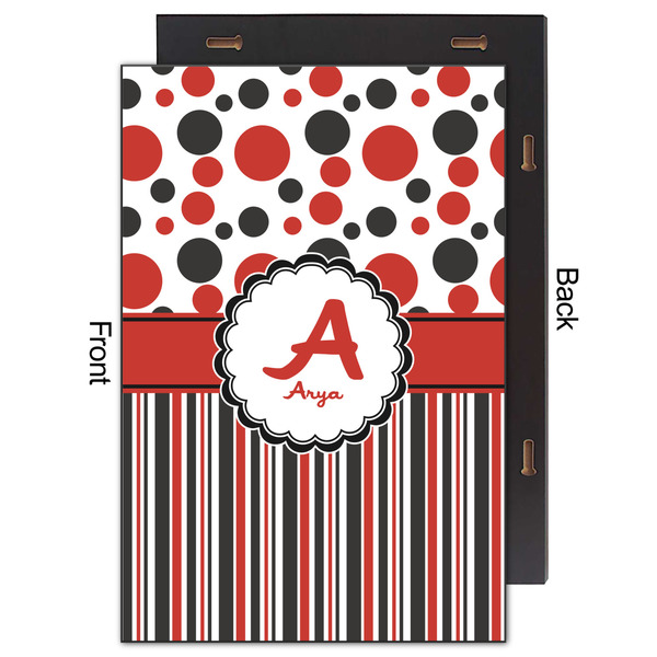 Red & Black Dots & Stripes 20x30 Wood Print - Front & Back View