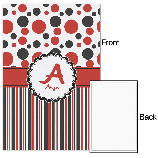 Red & Black Dots & Stripes 24x36 - Matte Poster - Front & Back