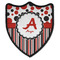 Red & Black Dots & Stripes 3 Point Shield