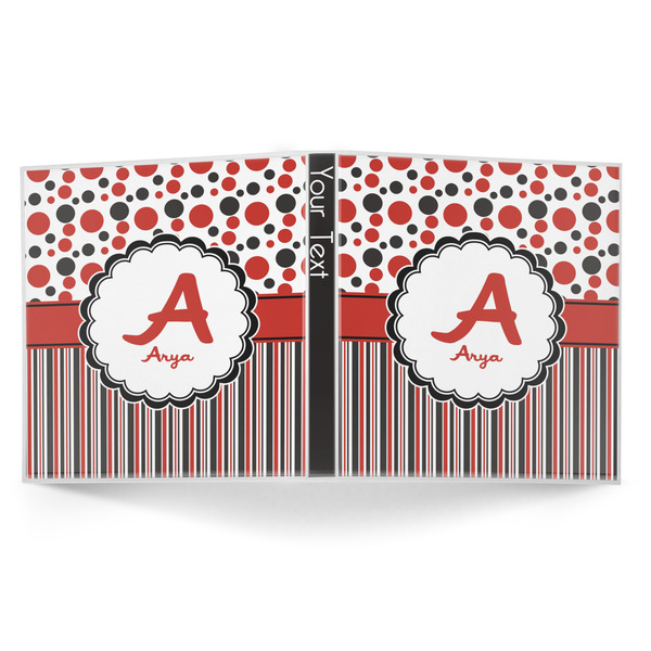 Red & Black Dots & Stripes 3-Ring Binder Approval- 1in