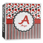 Red & Black Dots & Stripes 3-Ring Binder - 2 inch (Personalized)