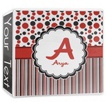 Red & Black Dots & Stripes 3-Ring Binder - 3 inch (Personalized)