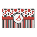 Red & Black Dots & Stripes 3' x 5' Indoor Area Rug (Personalized)