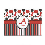 Red & Black Dots & Stripes 4' x 6' Indoor Area Rug (Personalized)