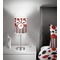 Red & Black Dots & Stripes 7 inch drum lamp shade - in room