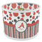 Red & Black Dots & Stripes 8" Drum Lampshade - ANGLE Poly-Film